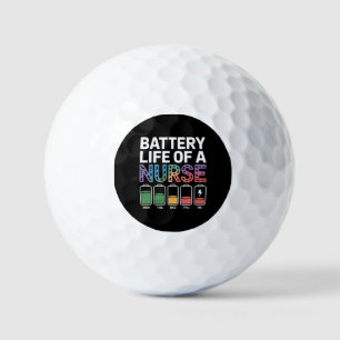Funny Nurse Battery Life Quote Colorful Medical Golf Balls