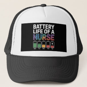 Funny Nurse Battery Life Quote Colorful Medical Trucker Hat