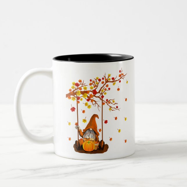 Funny Nurse By Day Witch By Night Halloween Two-Tone Coffee Mug (Left)
