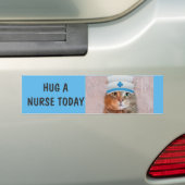 Funny Nurse Cat Bumper Sticker (On Car)