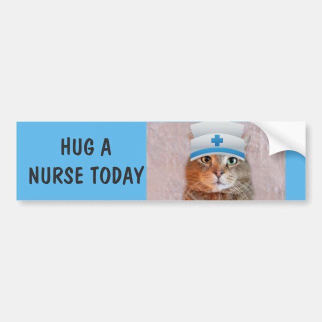 Funny Nurse Cat Bumper Sticker (Front)