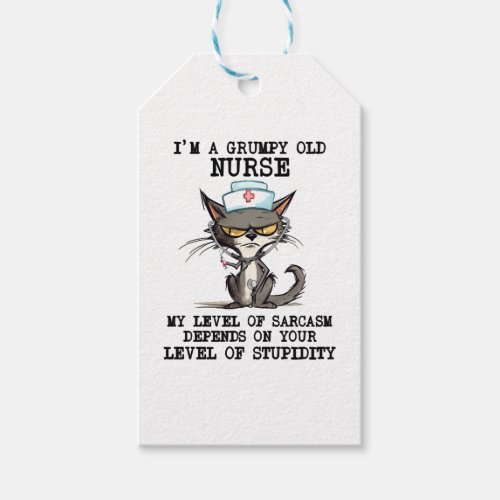 Funny Nurse Cat Saying Gift Tags
