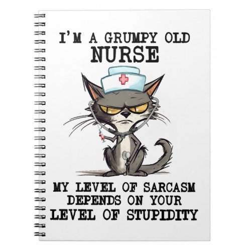 Funny Nurse Cat Saying Notebook