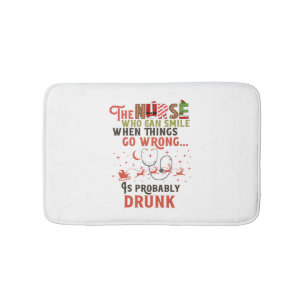 Funny Nurse Christmas Pun Quote Hilarious Bath Mat