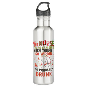 Funny Nurse Christmas Pun Quote Hilarious   Stainless Steel Water Bottle