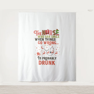 Funny Nurse Christmas Pun Quote Hilarious   Tapestry