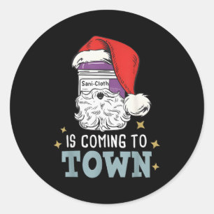 Funny Nurse Christmas Rn Tech Medical Istant Holid Classic Round Sticker