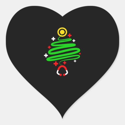 Funny Nurse Christmas Tree Stethoscope Gif Heart Sticker