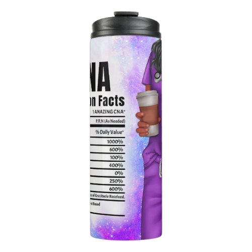 Funny NurseCNA Nutrition Facts Thermal Tumbler
