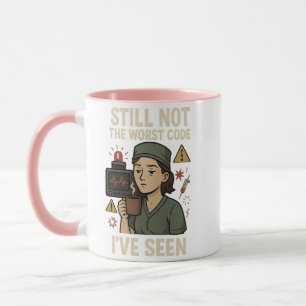 Funny Nurse Code Blue Mug – Tired Coffee Nurse
