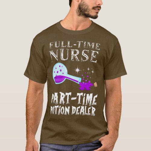 Funny Nurse Costume Potion Bottle Gothic Halloween T_Shirt