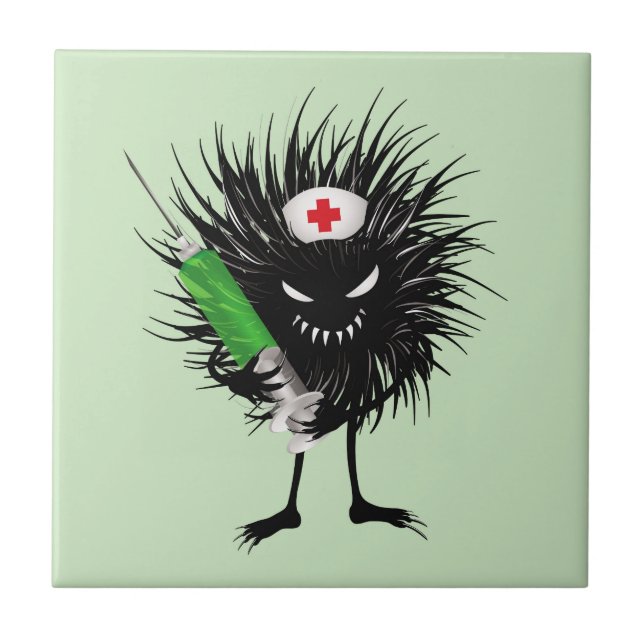 Funny Nurse Cute Goth Character Ceramic Tile (Front)