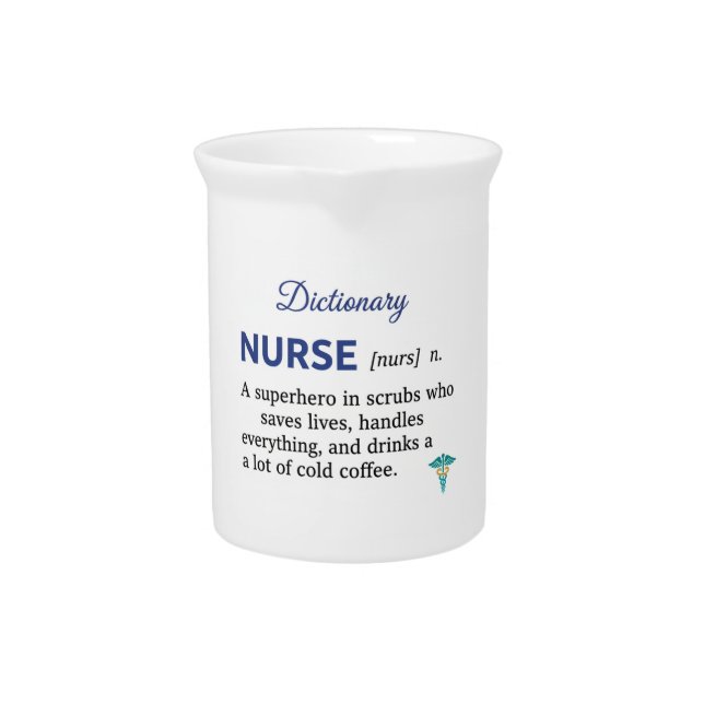 Funny Nurse Definition Gift  Beverage Pitcher (Front)