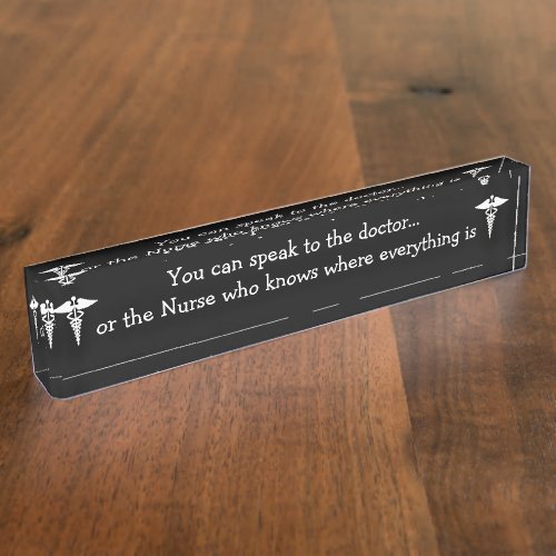 Funny Nurse Desk Name Plate