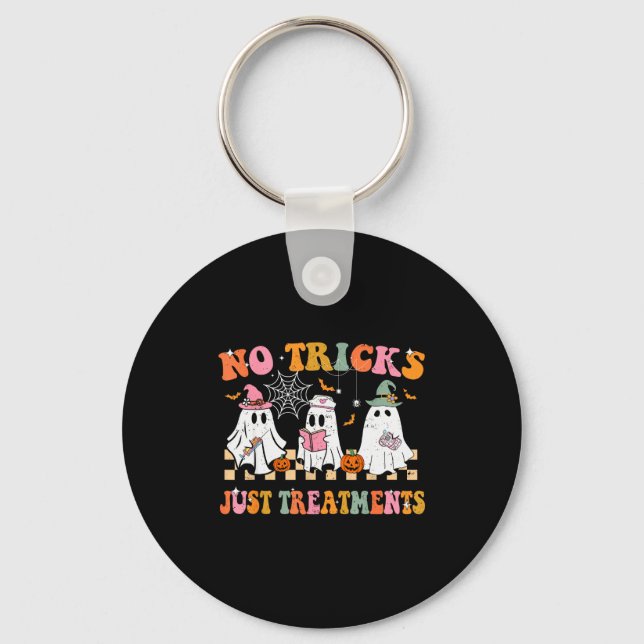 Funny Nurse Ghost For Scrub Life &amp; Nursing Hal Keychain (Front)
