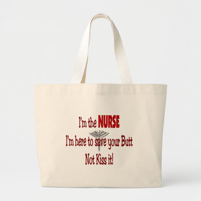 Funny Nurse Gifts Large Tote Bag (Front)