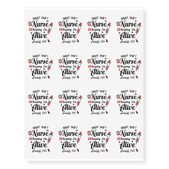 Funny Nurse Gifts Temporary Tattoos (Front)