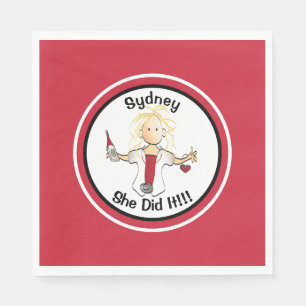 Funny Nurse Graduation Party for Her Red Paper Napkins