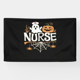 Funny Nurse Halloween Ghost Design Essential T-Shi Banner