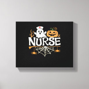 Funny Nurse Halloween Ghost Design Essential T-Shi Canvas Print
