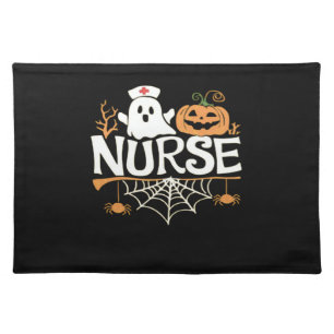 Funny Nurse Halloween Ghost Design Essential T-Shi Cloth Placemat