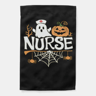 Funny Nurse Halloween Ghost Design Essential T-Shi Garden Flag