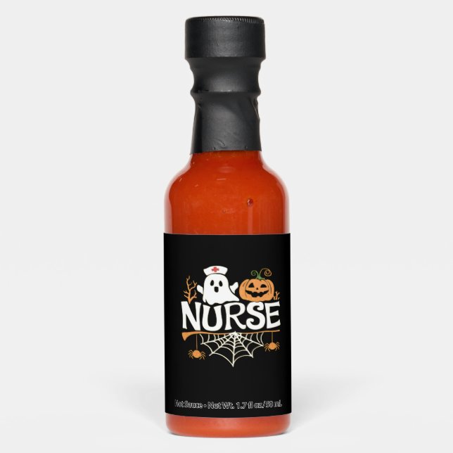 Funny Nurse Halloween Ghost Design Essential T-Shi Hot Sauces (Front)