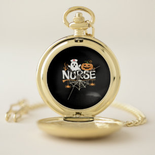Funny Nurse Halloween Ghost Design Essential T-Shi Pocket Watch