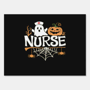 Funny Nurse Halloween Ghost Design Essential T-Shi Sign