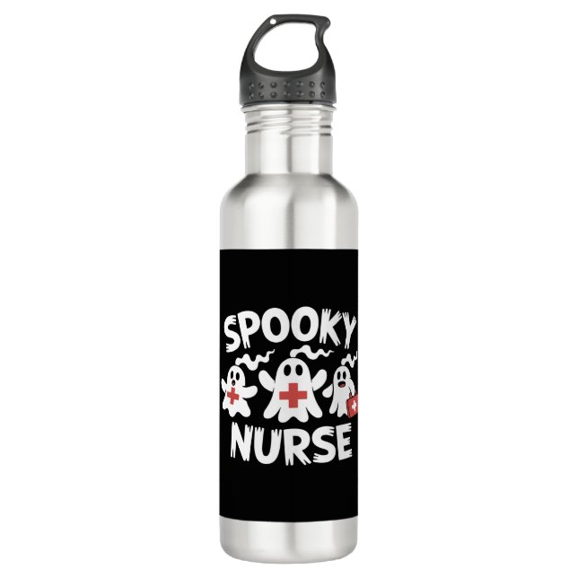 Funny Nurse Halloween Stainless Steel Water Bottle (Front)