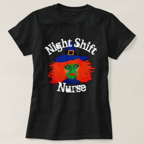 Funny Nurse Halloween Witch Womens Black T_shirt