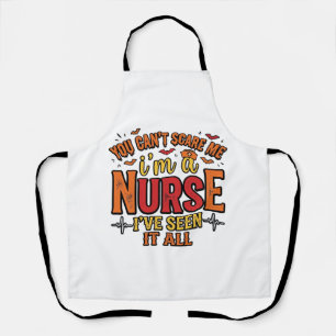 Funny Nurse Halloween You Cant Scare Me Apron