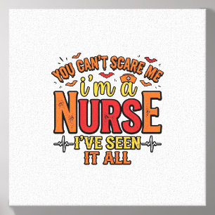 Funny Nurse Halloween You Cant Scare Me Canvas Photo Tile