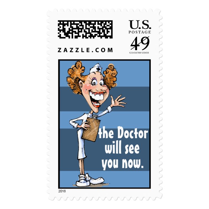 Funny NURSE happy doctor appointment Stamps