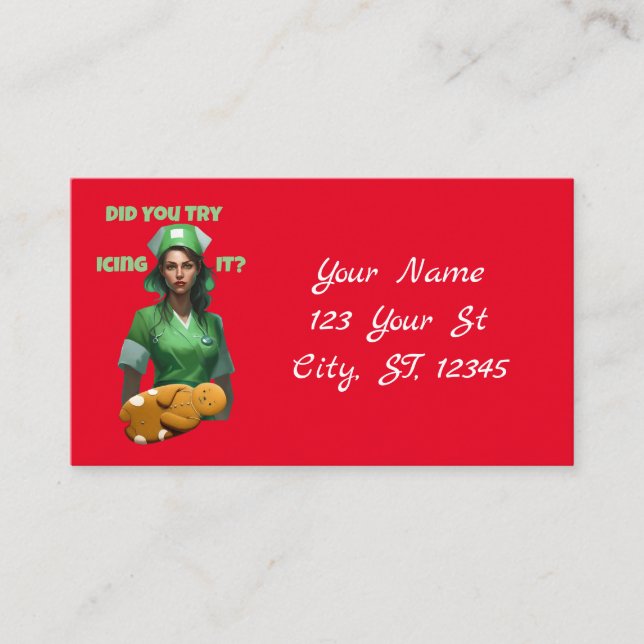 Funny Nurse Icing It Thunder_Cove Business Card (Front)
