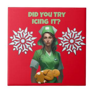 Funny Nurse Icing It Thunder_Cove Ceramic Tile