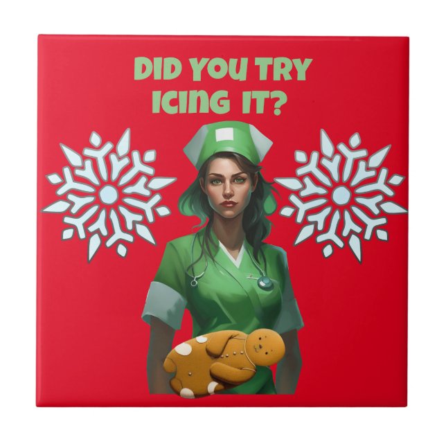 Funny Nurse Icing It Thunder_Cove Ceramic Tile (Front)