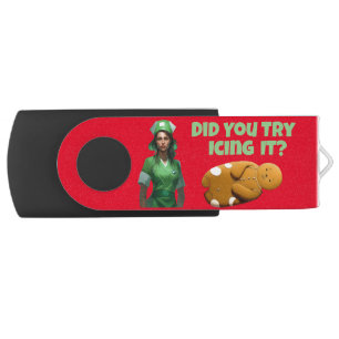 Funny Nurse Icing It Thunder_Cove Flash Drive