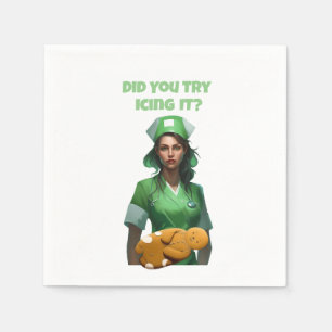 Funny Nurse Icing It Thunder_Cove Napkins