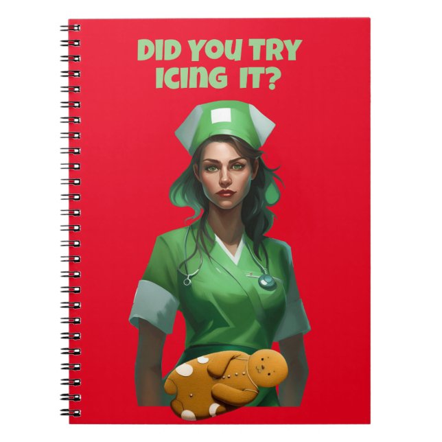 Funny Nurse Icing It Thunder_Cove Notebook (Front)