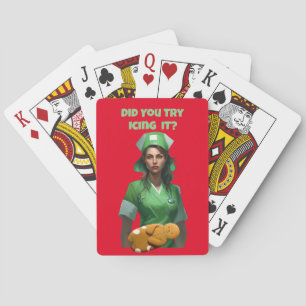 Funny Nurse Icing It Thunder_Cove Poker Cards