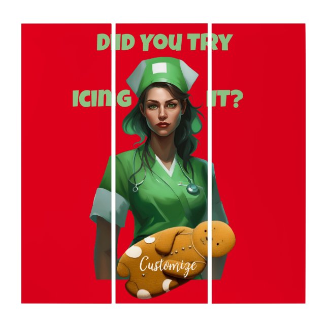 Funny Nurse Icing It Thunder_Cove Triptych (Front)