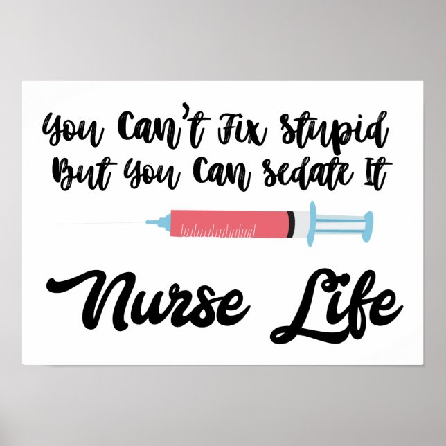 Funny nurse life words poster (Front)