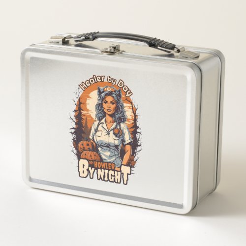 Funny Nurse _ Nurse Puns _ Halloween Nurse _ Heale Metal Lunch Box