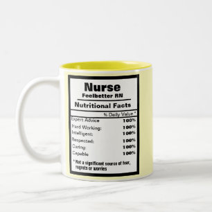 Funny Nurse Nutritional Label Coffee Mug