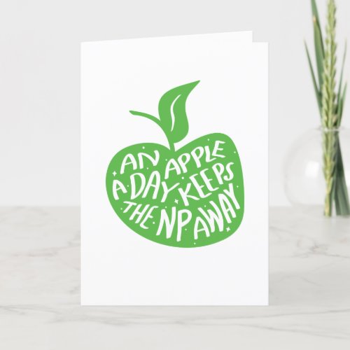 Funny Nurse Practitioner Humorous Apple A Day Thank You Card