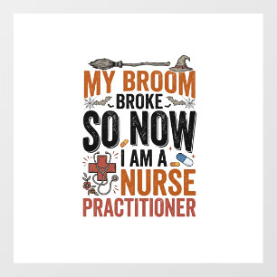 Funny Nurse Practitioner Witch Halloween Design_1 Floor Decals