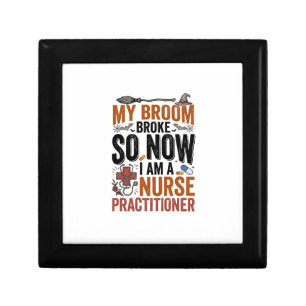 Funny Nurse Practitioner Witch Halloween Design_1 Gift Box