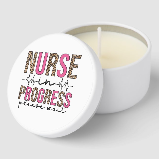 Funny Nurse progress word art  Mini Candle Favors (Corner)
