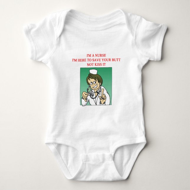 funny nurse proverb baby bodysuit (Front)